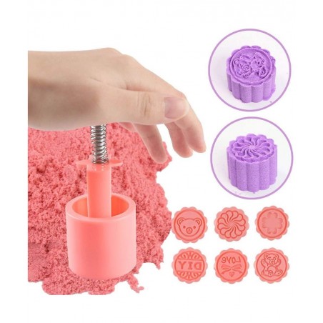 37 PCS Play Sand Set for Kids 4.4Pounds Magic Sand in 4 Colors Play Sand Molds with 1 Sand Tray for Age 3 4 5 6 7 and up Boys...