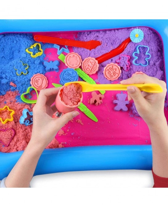 37 PCS Play Sand Set for Kids 4.4Pounds Magic Sand in 4 Colors Play Sand Molds with 1 Sand Tray for Age 3 4 5 6 7 and up Boys...