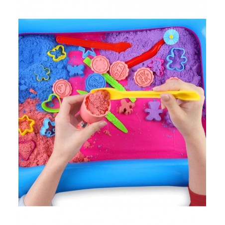 37 PCS Play Sand Set for Kids 4.4Pounds Magic Sand in 4 Colors Play Sand Molds with 1 Sand Tray for Age 3 4 5 6 7 and up Boys...