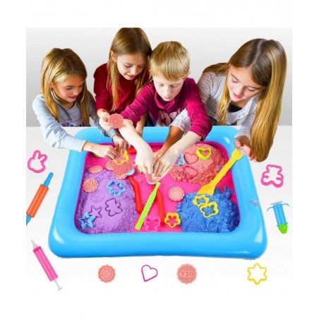 37 PCS Play Sand Set for Kids 4.4Pounds Magic Sand in 4 Colors Play Sand Molds with 1 Sand Tray for Age 3 4 5 6 7 and up Boys...