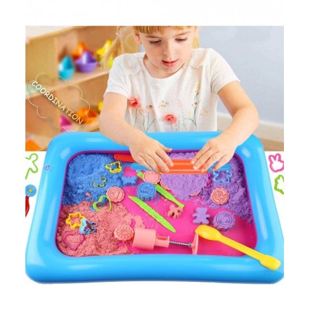 37 PCS Play Sand Set for Kids 4.4Pounds Magic Sand in 4 Colors Play Sand Molds with 1 Sand Tray for Age 3 4 5 6 7 and up Boys...