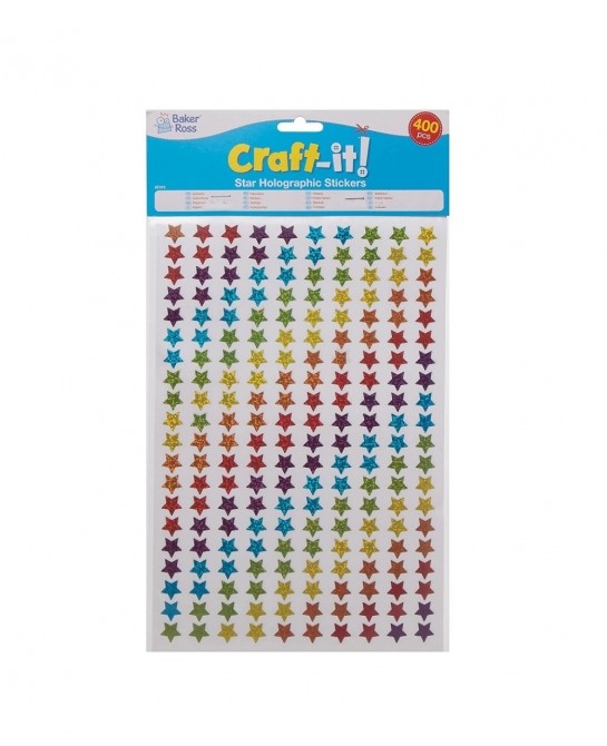 AT216 Mini Holographic Star Stickers - Pack of 400 Christmas Arts and Crafts Assorted $15.12 Kids' Stickers