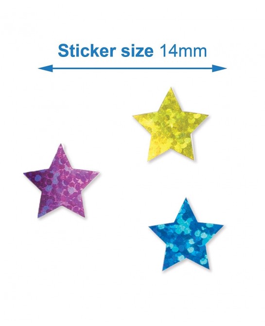 AT216 Mini Holographic Star Stickers - Pack of 400 Christmas Arts and Crafts Assorted $15.12 Kids' Stickers