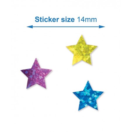 AT216 Mini Holographic Star Stickers - Pack of 400 Christmas Arts and Crafts Assorted $15.12 Kids' Stickers
