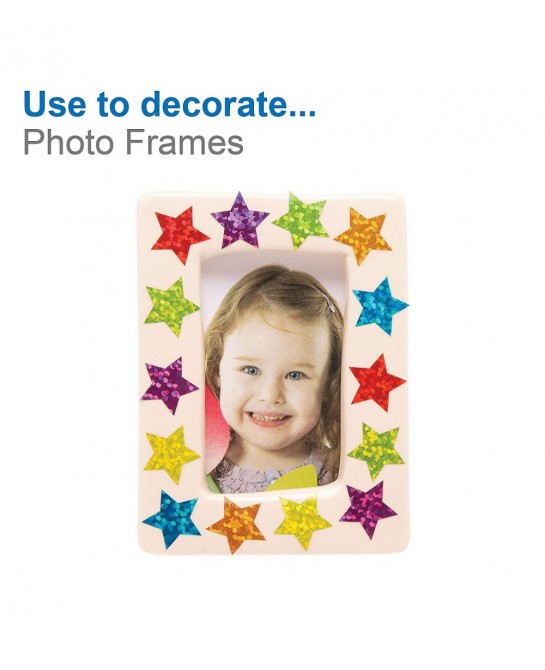 AT216 Mini Holographic Star Stickers - Pack of 400 Christmas Arts and Crafts Assorted $15.12 Kids' Stickers