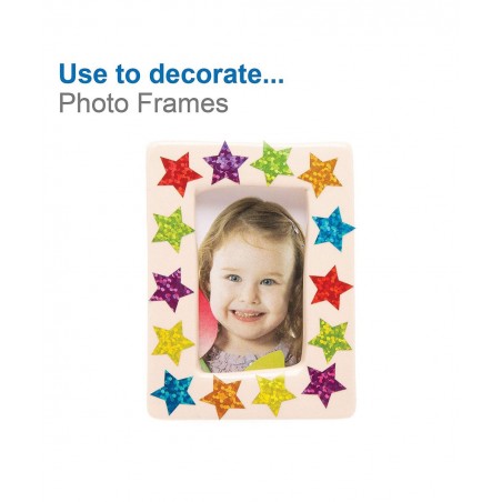 AT216 Mini Holographic Star Stickers - Pack of 400 Christmas Arts and Crafts Assorted $15.12 Kids' Stickers