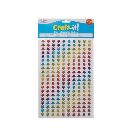 AT216 Mini Holographic Star Stickers - Pack of 400 Christmas Arts and Crafts Assorted $15.12 Kids' Stickers