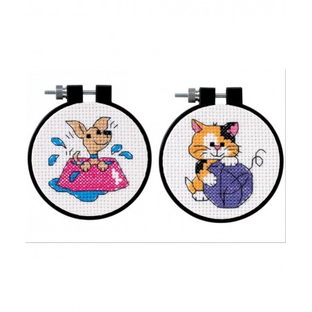 2 Item Learn-A-Craft Cross Stitch Kits Bundle: Puppy and Kitty $23.77 Craft Kits