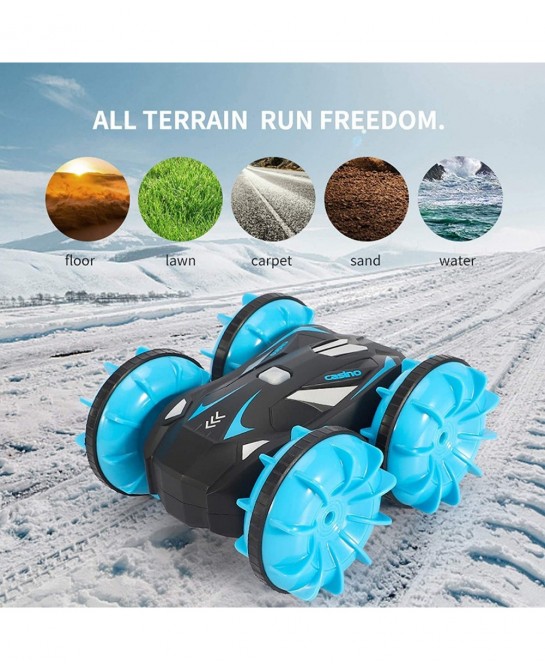 Amphibious Remote Control Car Toys for 5 6 7 8 9 10 Year Old Boys RC Boat for Kids 2.4 GHz Waterproof Stunt Car 4WD Vehicle A...