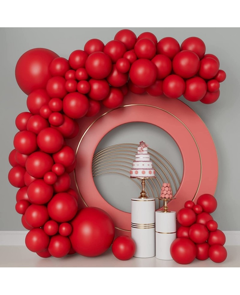 Red Balloons 82PCS Red Balloons Garland Arch Kit 5/10/12/18 Inch Different Sizes Red Matte Latex Balloons for Red Party Birth...