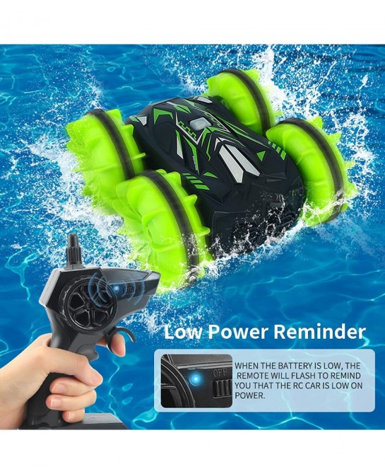 Amphibious Remote Control Car Toys for 5 6 7 8 9 10 Year Old Boys RC Boat for Kids 2.4 GHz Waterproof Stunt Car 4WD Vehicle A...