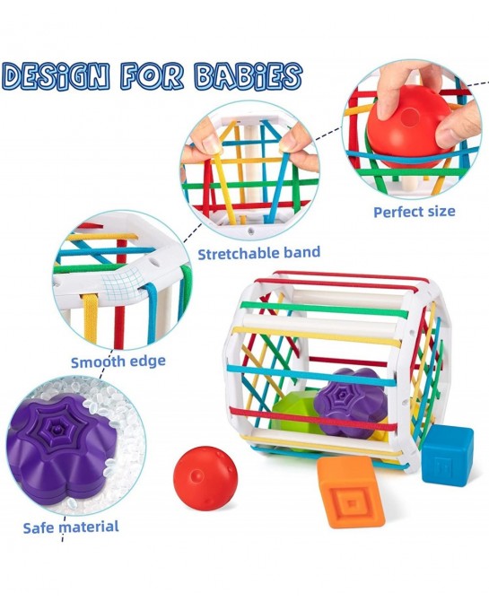 Sensory 2 in 1 Shape Sorting & Rattle Toys -Baby Gift Idea $26.17 Early Development & Activity Toys