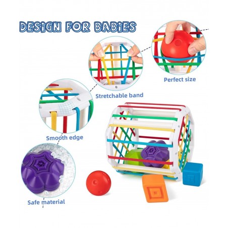 Sensory 2 in 1 Shape Sorting & Rattle Toys -Baby Gift Idea $26.17 Early Development & Activity Toys