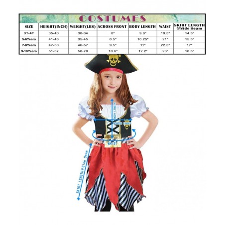 Girls Deluxe Pirate Costume Buccaneer Princess Dress for Kids $32.21 Kids' Costumes