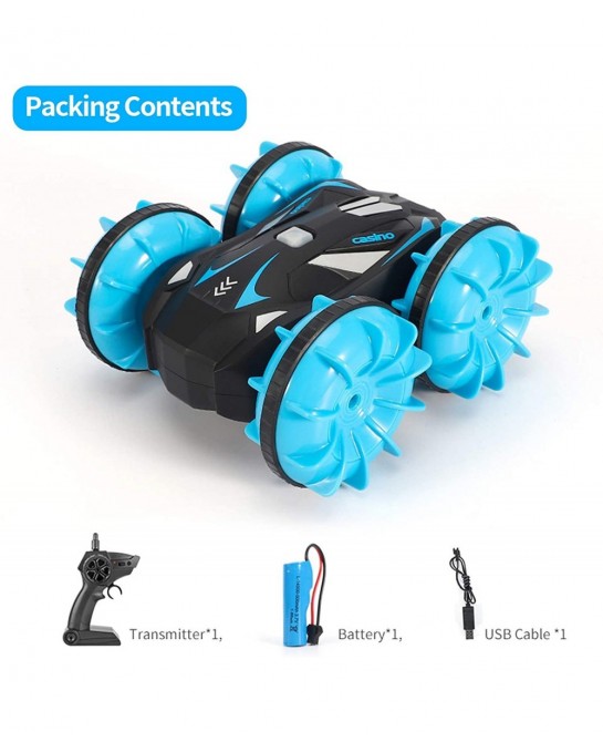 Amphibious Remote Control Car Toys for 5 6 7 8 9 10 Year Old Boys RC Boat for Kids 2.4 GHz Waterproof Stunt Car 4WD Vehicle A...