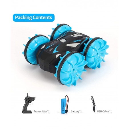 Amphibious Remote Control Car Toys for 5 6 7 8 9 10 Year Old Boys RC Boat for Kids 2.4 GHz Waterproof Stunt Car 4WD Vehicle A...