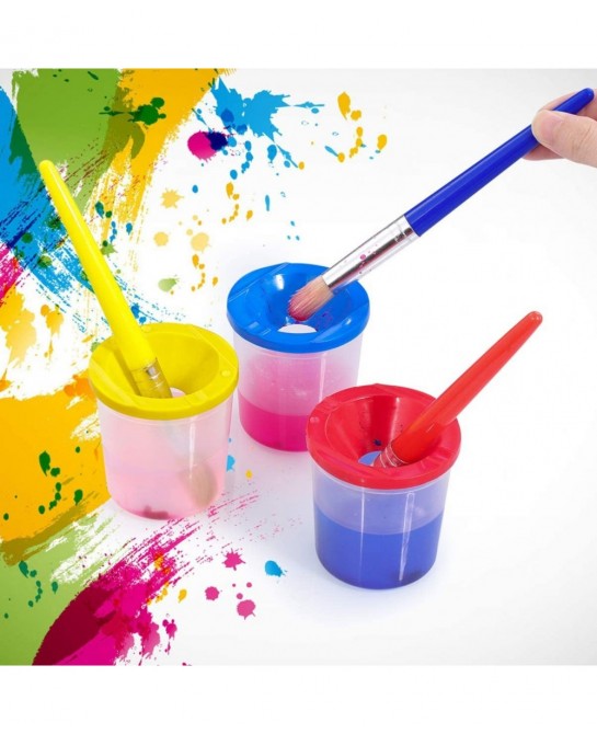 Kids Painting Tool Kit 37PCS Paint for Kids Paint Brushes Set Cleaning Cups Tray Palette Multi Sizes Paint Pen for Child/Todd...