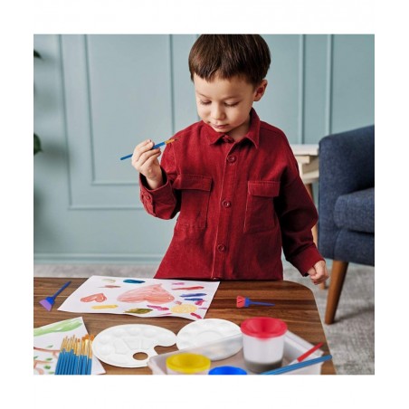Kids Painting Tool Kit 37PCS Paint for Kids Paint Brushes Set Cleaning Cups Tray Palette Multi Sizes Paint Pen for Child/Todd...