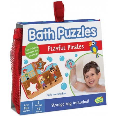 Playful Pirates Bath Puzzles - Bath Toys for Toddlers – Foam Bath Puzzles for Kids - Fine Motor Skills (17 Pieces 5 Puzzles) ...