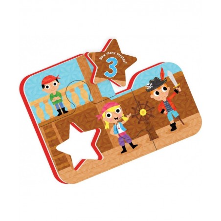 Playful Pirates Bath Puzzles - Bath Toys for Toddlers – Foam Bath Puzzles for Kids - Fine Motor Skills (17 Pieces 5 Puzzles) ...