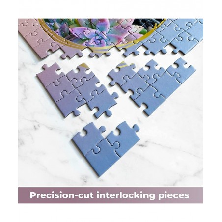 500 Pieces Puzzle for Adults - Nature Puzzle Games Pack of 2 - Jigsaw Gradient Puzzle Games 1 Round & 1 Square - Succulent Pl...