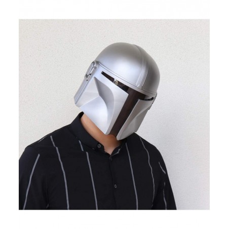 SW Mandalorian Helmet Metal Cosplay Full Head Mask Collectible Halloween Prop PVC (Silver Mandalorian) $104.48 Kids' Dress-Up...