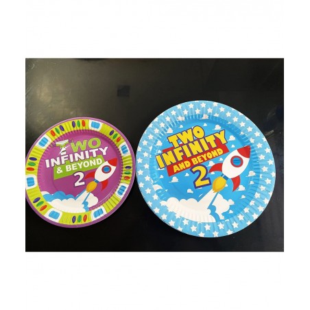 Beeloved 20pcs Toy Inspired Story 2nd Birthday Party Paper Plates 10pcs 9" and 10pcs 7" 2 Infinity And Beyond Birthday Plates...