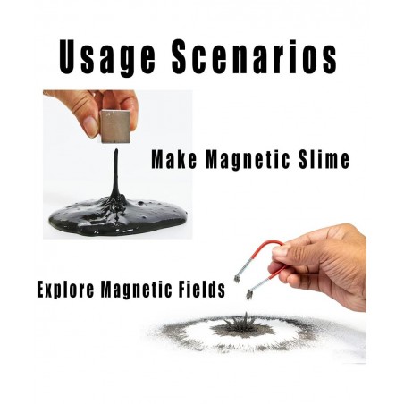 Magnetic Iron Powder Iron Filings 1 Pound （16 Ounces） Including 4 Magnets for Magnetic Field School Project Science Experimen...