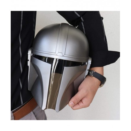 SW Mandalorian Helmet Metal Cosplay Full Head Mask Collectible Halloween Prop PVC (Silver Mandalorian) $104.48 Kids' Dress-Up...