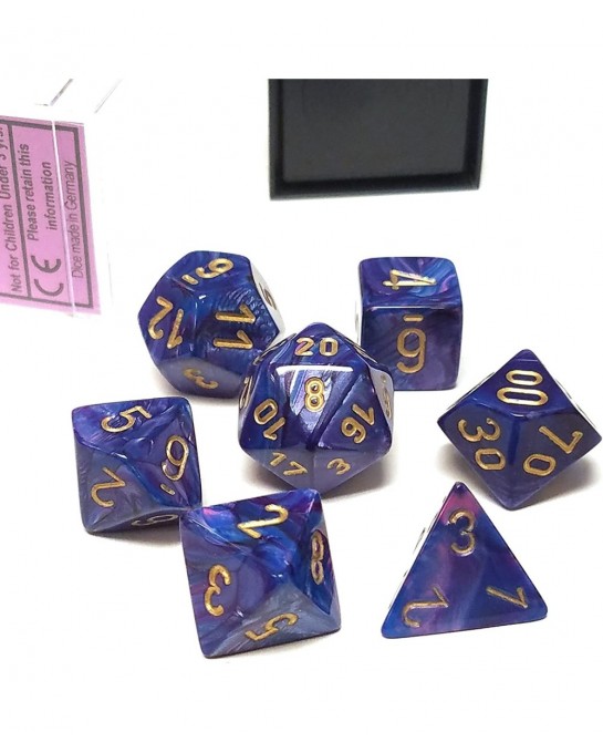 Dice: Polyhedral 7-Die Lustrous Dice Set - Purple w/gold CHX-27497 $19.71 Game Accessories
