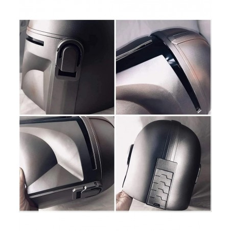 SW Mandalorian Helmet Metal Cosplay Full Head Mask Collectible Halloween Prop PVC (Silver Mandalorian) $104.48 Kids' Dress-Up...