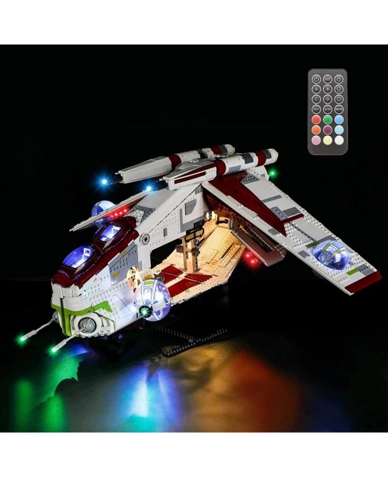 LED Light Kit (Remote Control) Compatible with Lego Republic Gunship - Lighting Set for Star Wars 75309 (Lego Set Not Include...