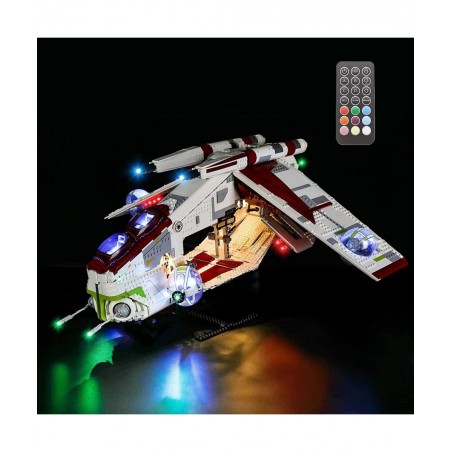 LED Light Kit (Remote Control) Compatible with Lego Republic Gunship - Lighting Set for Star Wars 75309 (Lego Set Not Include...