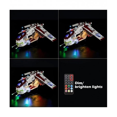 LED Light Kit (Remote Control) Compatible with Lego Republic Gunship - Lighting Set for Star Wars 75309 (Lego Set Not Include...