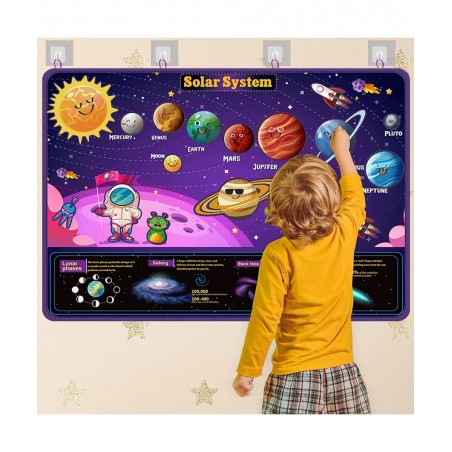 KidEwan 33PCS Outer Space Felt Flannel Board Story Set for Kids 3.5 Ft Solar System Universe Storytelling Preschool Early Lea...