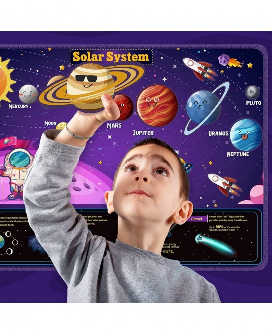 KidEwan 33PCS Outer Space Felt Flannel Board Story Set for Kids 3.5 Ft Solar System Universe Storytelling Preschool Early Lea...