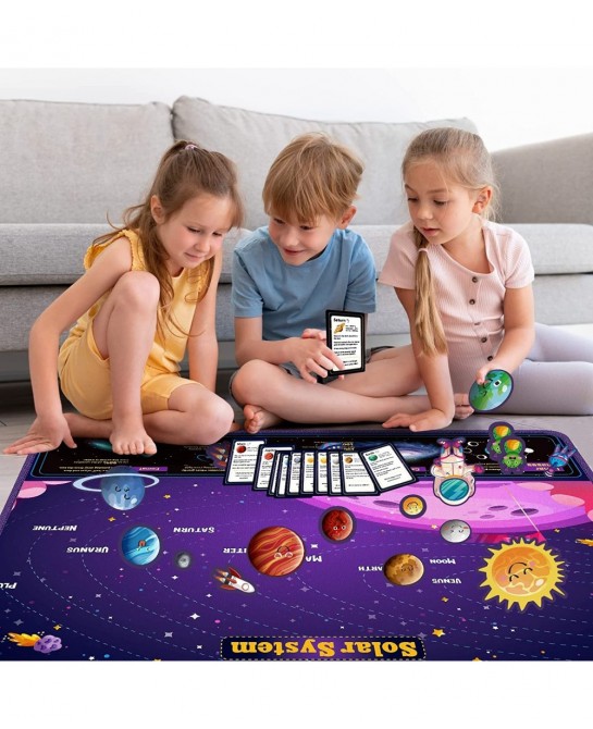KidEwan 33PCS Outer Space Felt Flannel Board Story Set for Kids 3.5 Ft Solar System Universe Storytelling Preschool Early Lea...