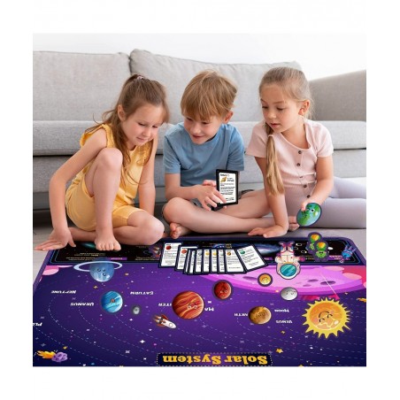 KidEwan 33PCS Outer Space Felt Flannel Board Story Set for Kids 3.5 Ft Solar System Universe Storytelling Preschool Early Lea...