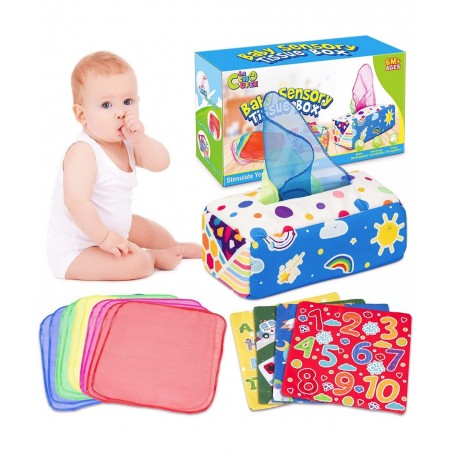 Baby Toys 6 to 12 Months - Montessori Toys Baby Tissue Box - Crinkle Toys for Infant Newborn 1 Year Old Boys Girls Kids Gifts...