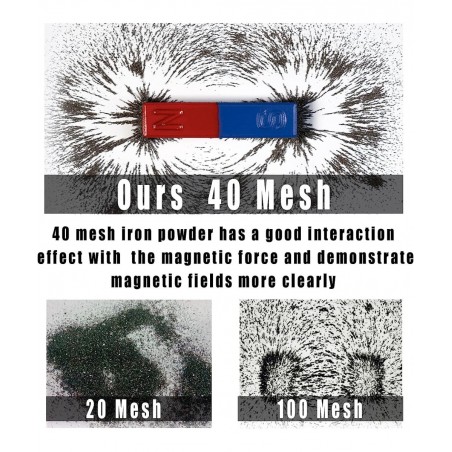 Magnetic Iron Powder Iron Filings 1 Pound （16 Ounces） Including 4 Magnets for Magnetic Field School Project Science Experimen...