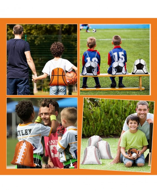 Sports Party Drawstring Bag Supplies Ball Backpack Baseball Soccer Football Basketball Softball Goodie Bags Party Decoration ...