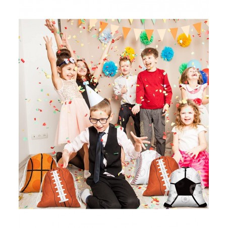 Sports Party Drawstring Bag Supplies Ball Backpack Baseball Soccer Football Basketball Softball Goodie Bags Party Decoration ...