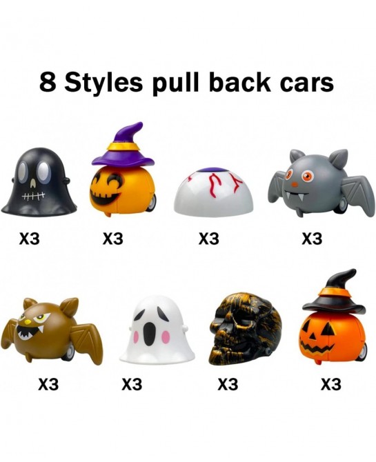 24 Pack Halloween Pull Back Cars for Kids Boys Girls Halloween Toys Halloween Party Favors Halloween Treat Bags Gifts $18.29 ...