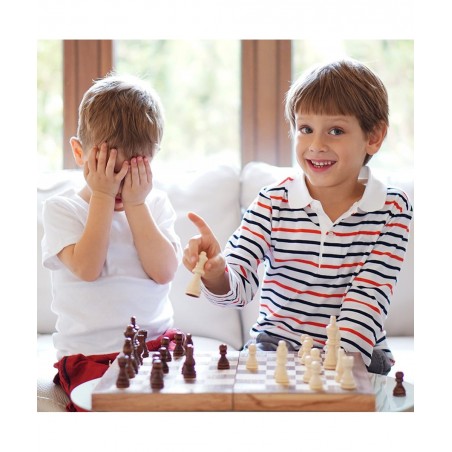 Wooden Chess Set for Kids and Adults - 15 Staunton Chess Set - Large Folding Chess Board Game Sets - Storage for Pieces | Woo...