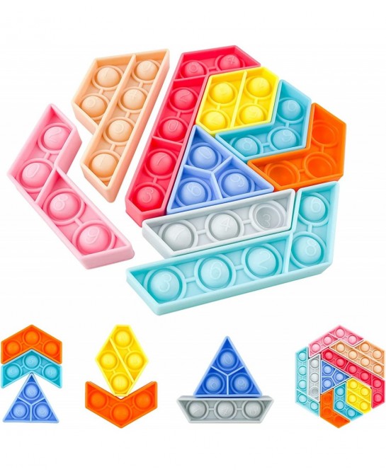 Pop Fidget Sensory Toys Silicone Squeeze Packs Set Gifts Poppers Popping Stress Anxiety Relief for Kids Children Adults $15.0...