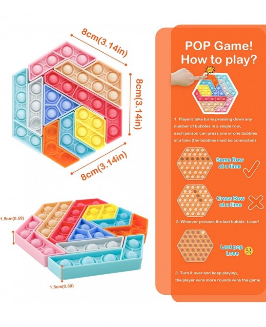 Pop Fidget Sensory Toys Silicone Squeeze Packs Set Gifts Poppers Popping Stress Anxiety Relief for Kids Children Adults $15.0...