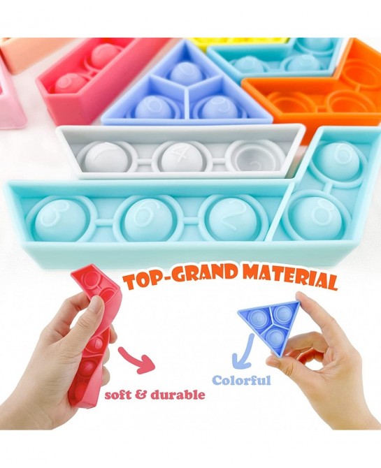 Pop Fidget Sensory Toys Silicone Squeeze Packs Set Gifts Poppers Popping Stress Anxiety Relief for Kids Children Adults $15.0...