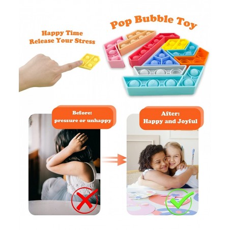 Pop Fidget Sensory Toys Silicone Squeeze Packs Set Gifts Poppers Popping Stress Anxiety Relief for Kids Children Adults $15.0...