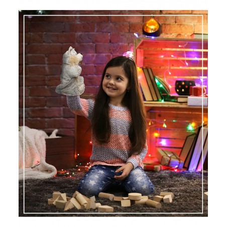 DolliBu Wolf Plush Hand Puppet for Kids - Soft Plush Stuffed Animal Hand Puppet Toy for Puppet Show Games & Puppet Theaters f...