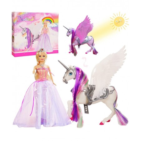 Color Change Unicorn and Fairy Tale Princess Doll W/ Mane Brush Girls' Unicorn Doll Toys Gifts Presents for Girl Kids Aged 3+...